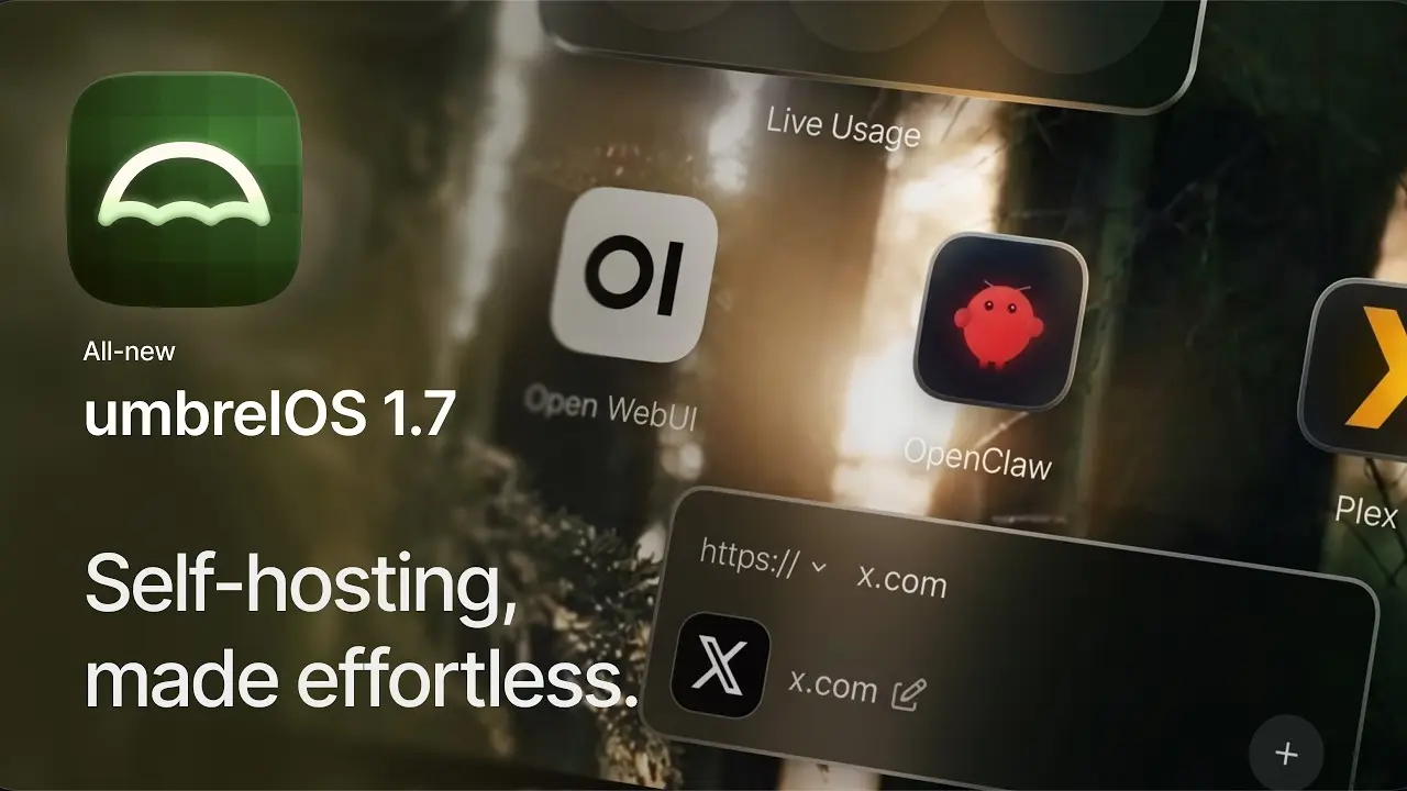 umbrelOS 1.7.0 Update: Debian-Based Home Server OS Gains Shortcuts, Text Editor, and 17 New Languages